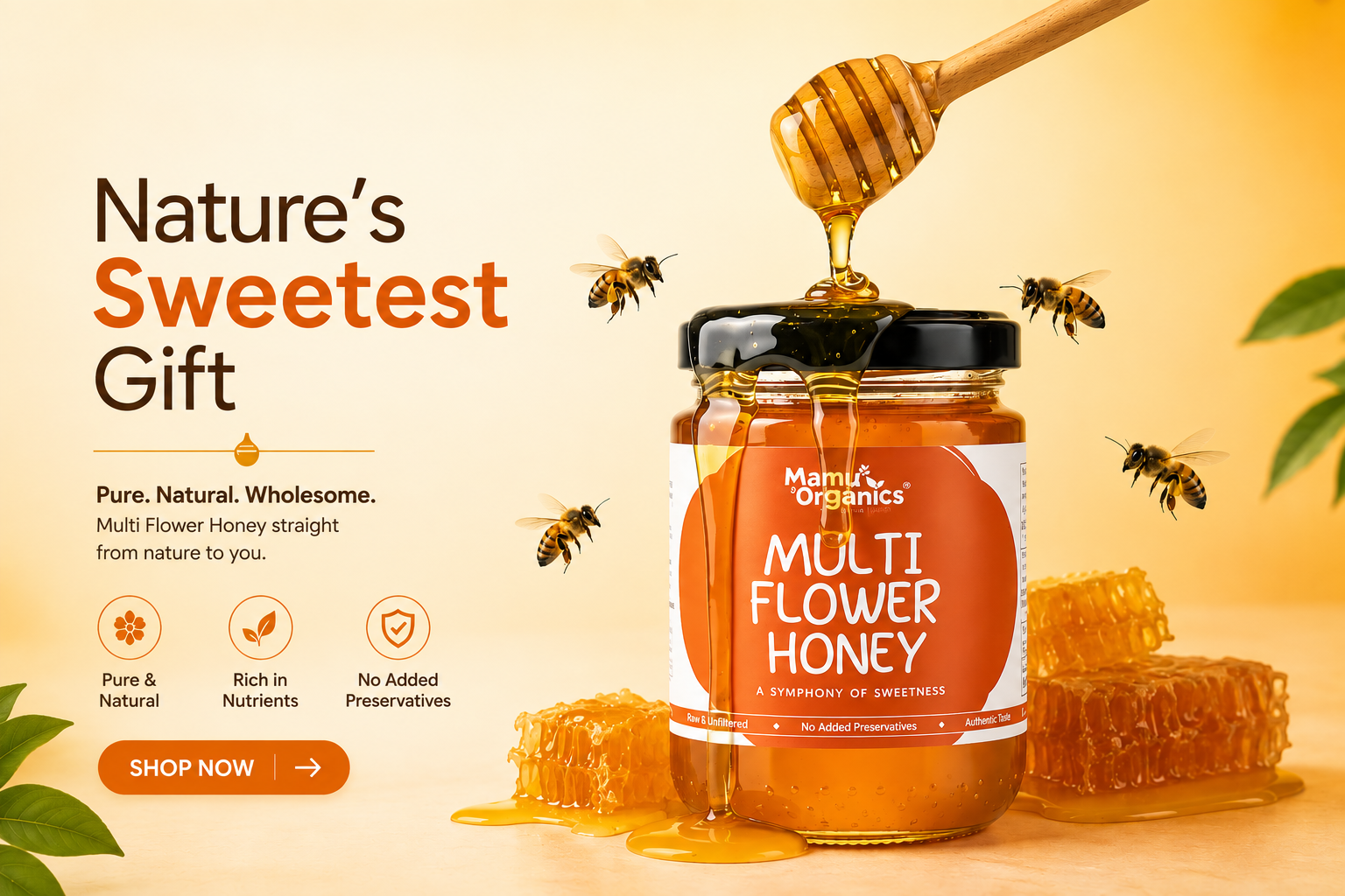 Mamu Organics Multi Flower Honey banner